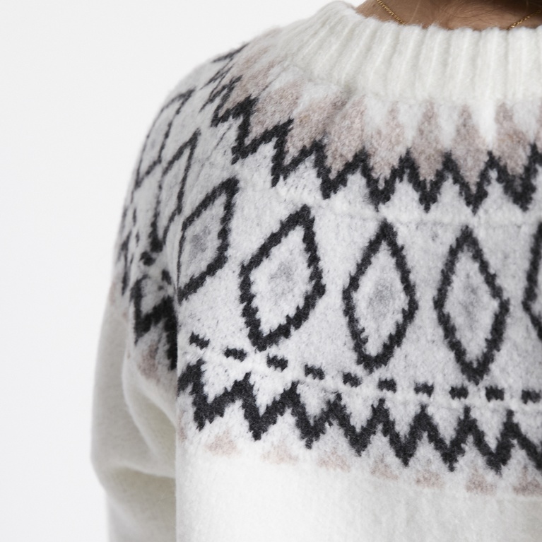 Pattern knit sweater "Britta star" Offwhite 2